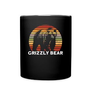 Grizzli Ours brun - Mug uni - noir - Devant