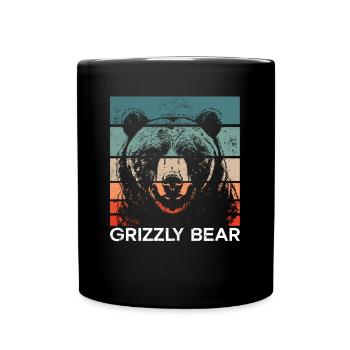 Grizzli Ours brun - Mug uni - noir - Devant