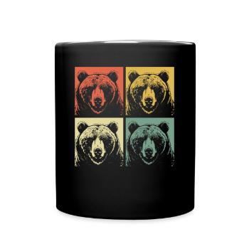 Grizzli Ours brun - Mug uni - noir - Devant