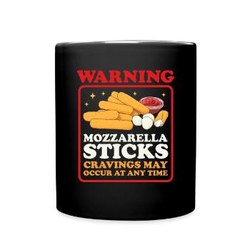 Mozzarella Sticks Käseliebhaber Geschenk - Tasse einfarbig - Schwarz - Vorne
