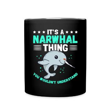 Narval baleines Narval Narval baleine cadeau - Mug uni - noir - Devant