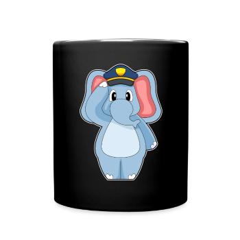 Elephant Policeman Police - Full Colour Mug - black - Front