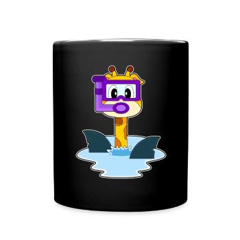 Giraffe Diver Snorkel Diving - Full Colour Mug - black - Front
