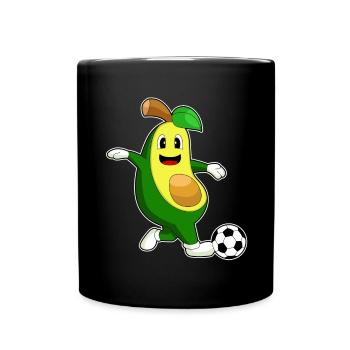 Avocado Fußballspieler Fußball Sport - Tasse einfarbig - Schwarz - Vorne