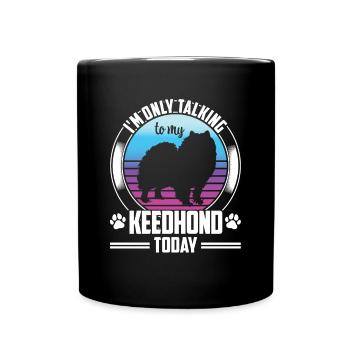 Wolfsspitz Ne parlez qu’à mon Keeshond - Mug uni - noir - Devant