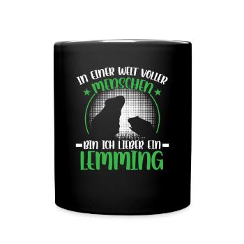 Lemming vole I'd rather be a lemming - Full Colour Mug - black - Front