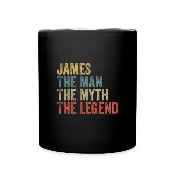James the man the myth - Tasse einfarbig - Schwarz - Vorne