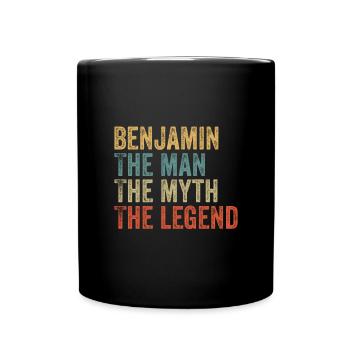 Benjamin the man the myth - Tasse einfarbig - Schwarz - Vorne