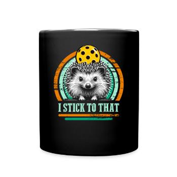 Propriétaire de hérisson, animal joueur de pickleball, pickleball - Mug uni - noir - Devant