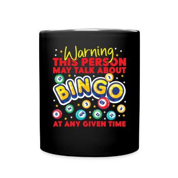 Bingo Player Warning This Person - Full Colour Mug - black - Front