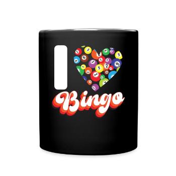 Bingo Player Heart I Love Bingo - Full Colour Mug - black - Front