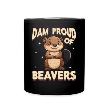 Funny Beaver Animal Dam proud of beavers - Full Colour Mug - black - Front