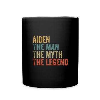 Aiden the man the myth - Tasse einfarbig - Schwarz - Vorne