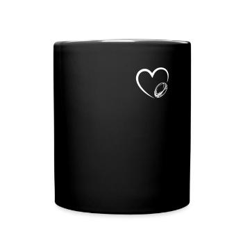 Rugby Coeur Ballon de rugby Rugby - Mug uni - noir - Devant