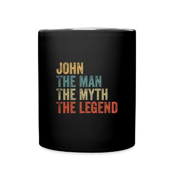 John the man the myth - Tasse einfarbig - Schwarz - Vorne