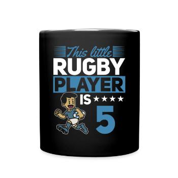 5ème anniversaire Enfants Joueur de Rugby - Mug uni - noir - Devant