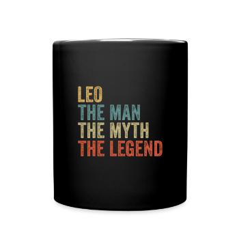 Leo the man the myth - Tasse einfarbig - Schwarz - Vorne
