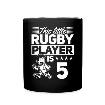 5e anniversaire joueur de rugby enfants joueur de rugby - Mug uni - noir - Devant