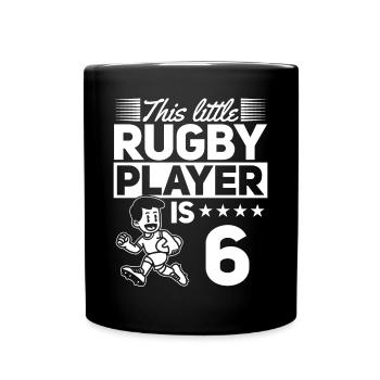 6ème anniversaire Joueur de rugby Enfants Joueur de rugby - Mug uni - noir - Devant