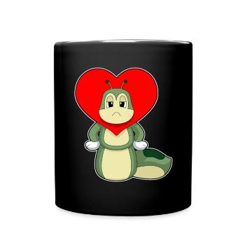 Cœur de chenille - Mug uni - noir - Devant