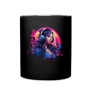 Retro DJ Party Mix für Frauen für einen DJ - Tasse einfarbig - Schwarz - Vorne