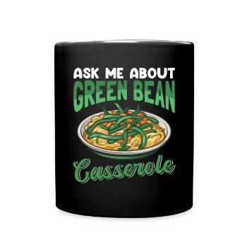 Casserole de haricots verts Casserole de haricots cadeau - Mug uni - noir - Devant