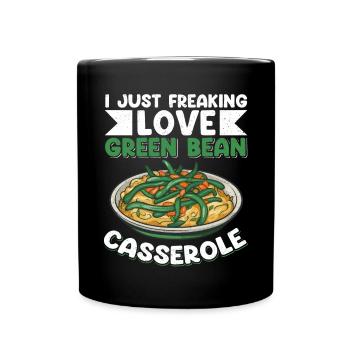 Cadeau de casserole de haricots verts - Mug uni - noir - Devant