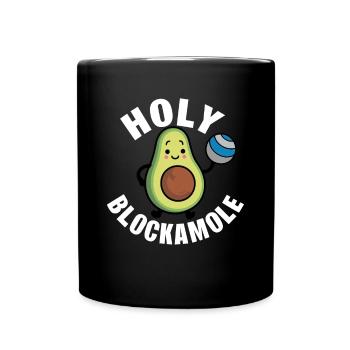 Holy Blockamole Avocado Design für Volleyball - Tasse einfarbig - Schwarz - Vorne