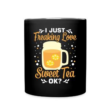 Süßer Tee - Tasse einfarbig - Schwarz - Vorne