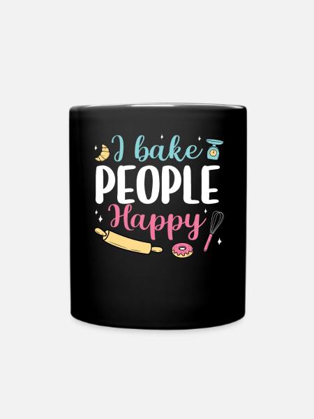 Bäcker Bäckerein Backwaren Backen Geschenk - Tasse einfarbig - Schwarz