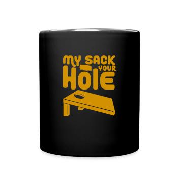 Cornhole pouf trou aveugle cadeau - Mug uni - noir - Devant