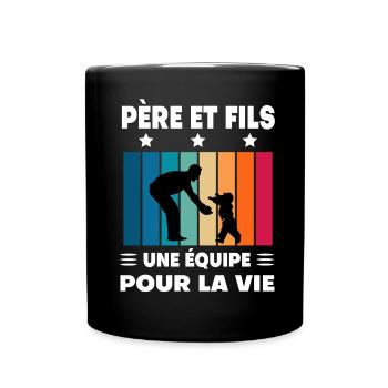 Father and Son Man Vintage Dad Gift Dad Father - Full Colour Mug - black - Front