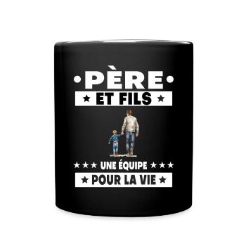 Father & Son Dad Duo Man Team Life Father's Day - Full Colour Mug - black - Front