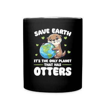 Ist der einzige Planet mit Otters Earth Day - Tasse einfarbig - Schwarz - Vorne