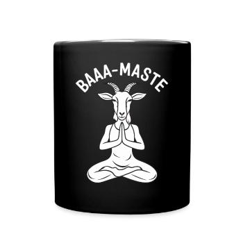 Baaa Mast Pose de yoga de chèvre détendue - Mug uni - noir - Devant