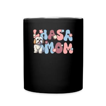 Lhasa Apso Groovy Lhasa Mom - Tasse einfarbig - Schwarz - Vorne
