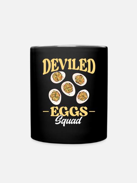 Gefüllte Eier Deviled Eggs - Tasse einfarbig - Schwarz