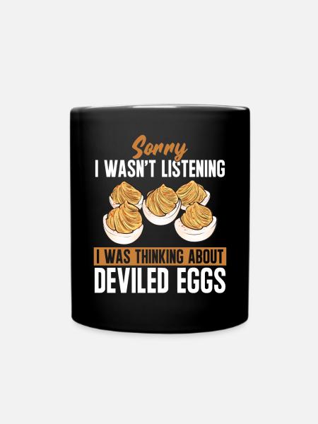 Gefüllte Eier Deviled Eggs - Tasse einfarbig - Schwarz