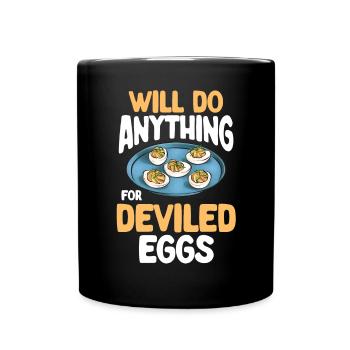Gefüllte Eier Deviled Eggs - Tasse einfarbig - Schwarz - Vorne
