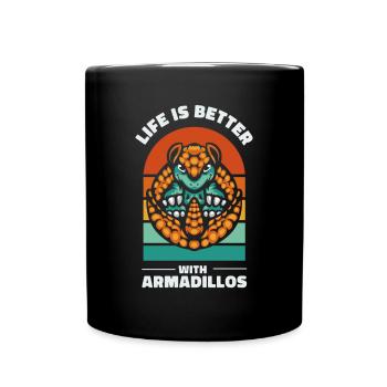La vie est meilleure avec les tatous Pink Fairy Lover - Mug uni - noir - Devant