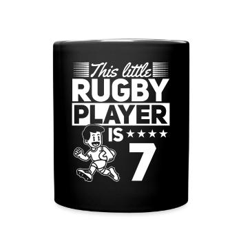 7e anniversaire joueur de rugby enfants joueur de rugby - Mug uni - noir - Devant