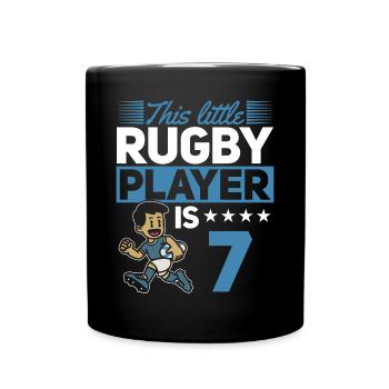 7e anniversaire enfant joueur de rugby - Mug uni - noir - Devant