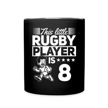 8e anniversaire joueur de rugby enfants joueur de rugby - Mug uni - noir - Devant