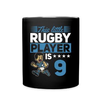 9e anniversaire enfant joueur de rugby - Mug uni - noir - Devant