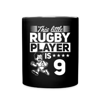 9e anniversaire joueur de rugby enfants joueur de rugby - Mug uni - noir - Devant