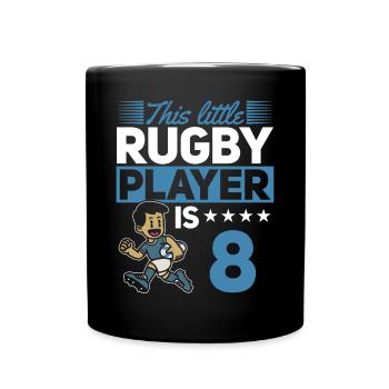 8e anniversaire enfant joueur de rugby - Mug uni - noir - Devant