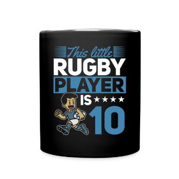 10e anniversaire enfants joueur de rugby - Mug uni - noir - Devant