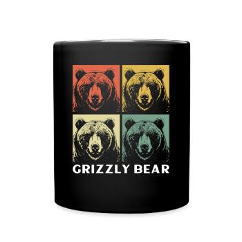 Grizzli Ours brun - Mug uni - noir - Devant