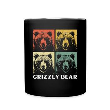 Grizzli Ours brun - Mug uni - noir - Devant