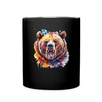 Grizzly Bear Brown Bear - Full Colour Mug - black - Front